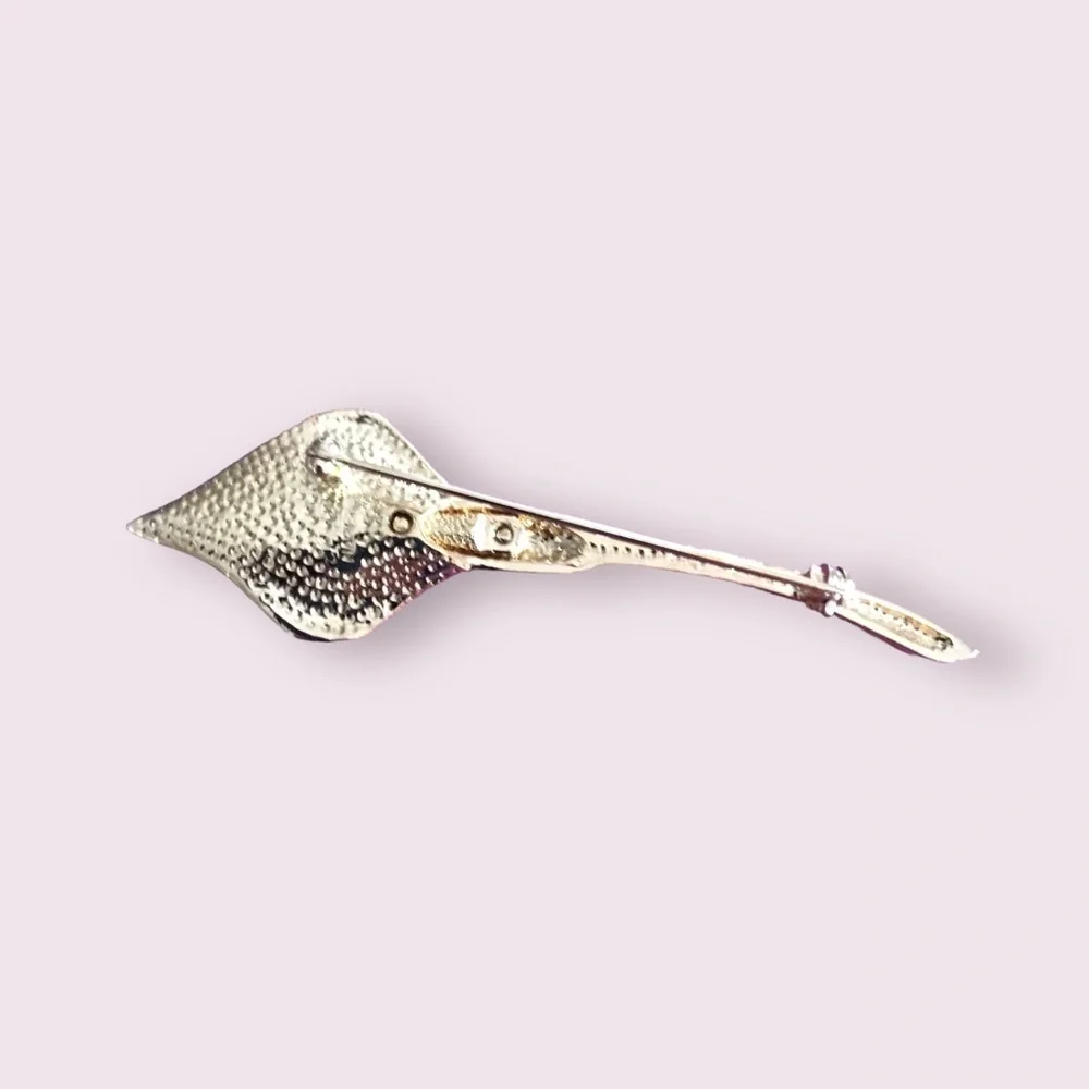 Napier Gold-Tone Calla Lily Flower Brooch, Pave Set Rhinestones in …